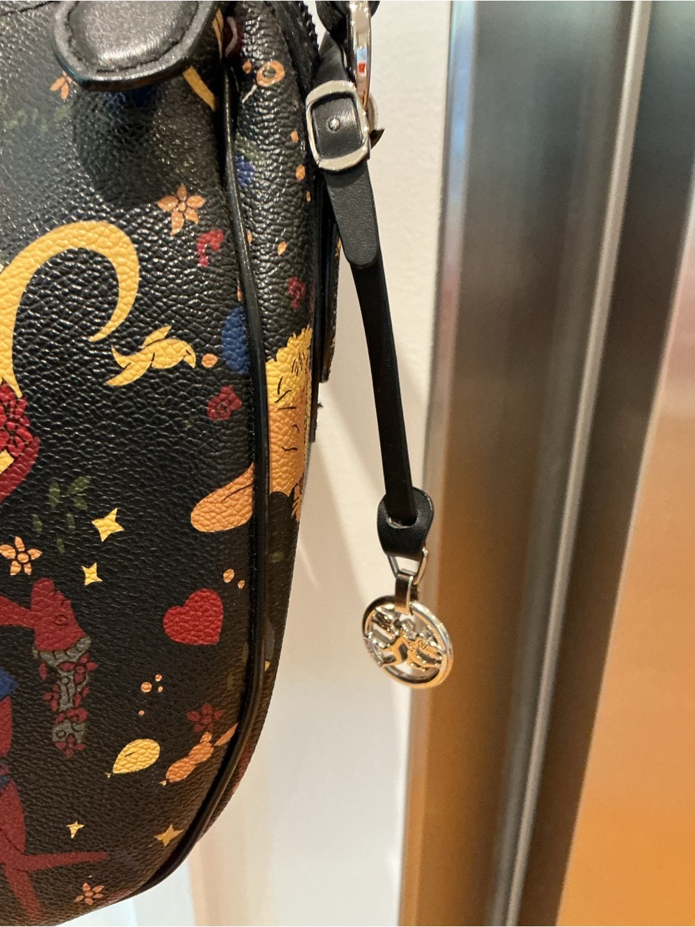Piero Guidi Black Printed Crossbody Shoulder Bag - Picture 3 of 4